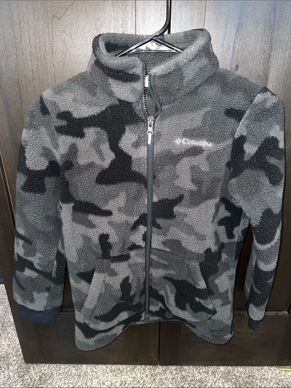 Columbia Kids Black & Gray Camo Sherpa Fleece Jacket